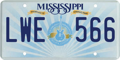 MS license plate LWE566