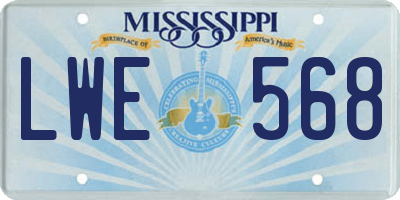 MS license plate LWE568