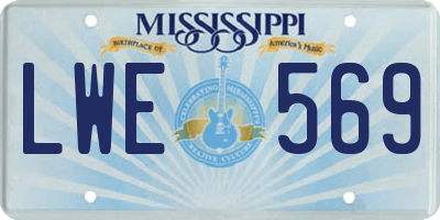 MS license plate LWE569