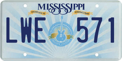 MS license plate LWE571