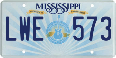 MS license plate LWE573