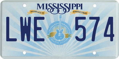 MS license plate LWE574