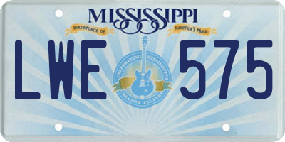 MS license plate LWE575