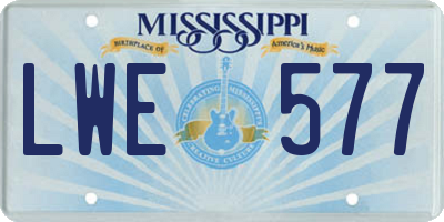 MS license plate LWE577
