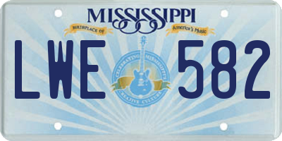 MS license plate LWE582
