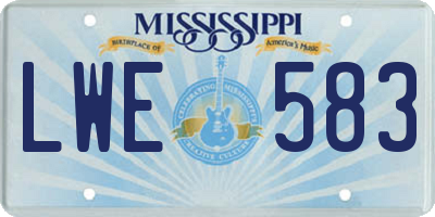 MS license plate LWE583