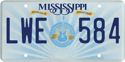 MS license plate LWE584