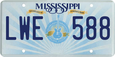 MS license plate LWE588
