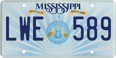 MS license plate LWE589