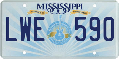 MS license plate LWE590