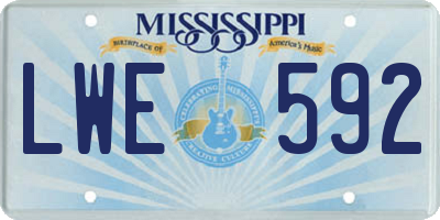 MS license plate LWE592