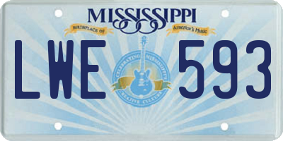 MS license plate LWE593