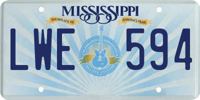 MS license plate LWE594