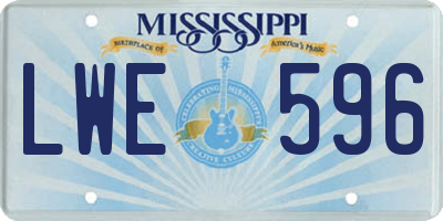 MS license plate LWE596