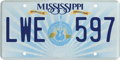 MS license plate LWE597