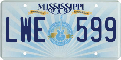 MS license plate LWE599