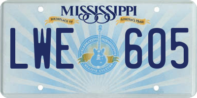MS license plate LWE605