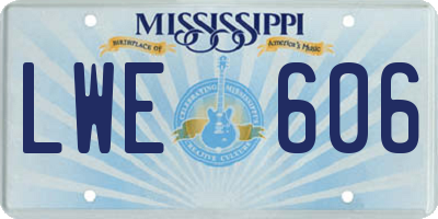 MS license plate LWE606