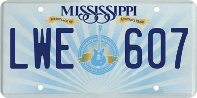 MS license plate LWE607