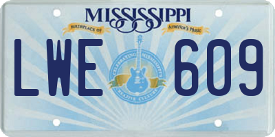 MS license plate LWE609