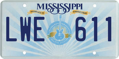 MS license plate LWE611