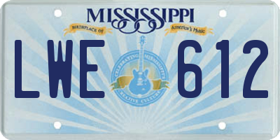 MS license plate LWE612