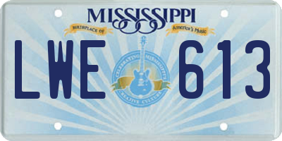 MS license plate LWE613
