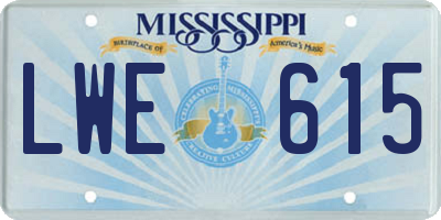 MS license plate LWE615