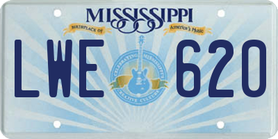 MS license plate LWE620