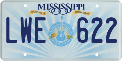 MS license plate LWE622