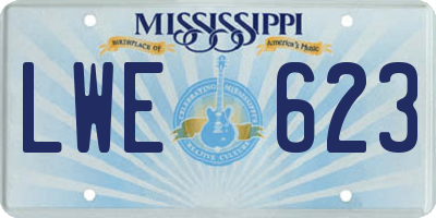 MS license plate LWE623