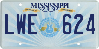 MS license plate LWE624