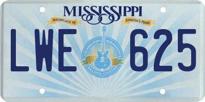 MS license plate LWE625