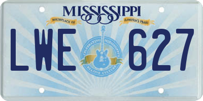 MS license plate LWE627