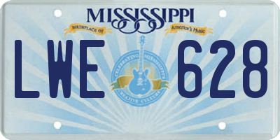 MS license plate LWE628