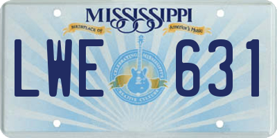 MS license plate LWE631