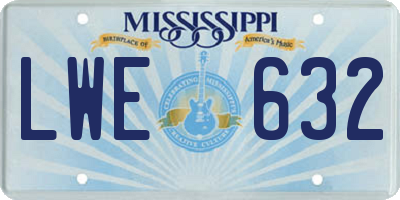 MS license plate LWE632
