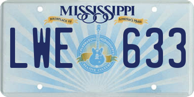 MS license plate LWE633