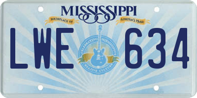 MS license plate LWE634