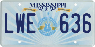 MS license plate LWE636