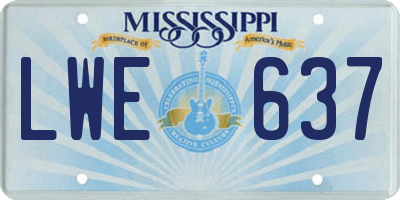 MS license plate LWE637