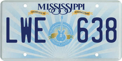 MS license plate LWE638