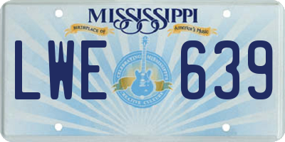 MS license plate LWE639