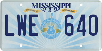 MS license plate LWE640