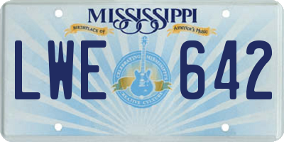 MS license plate LWE642