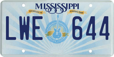 MS license plate LWE644