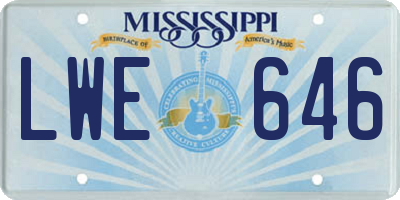 MS license plate LWE646
