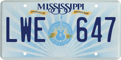 MS license plate LWE647
