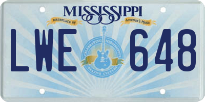 MS license plate LWE648