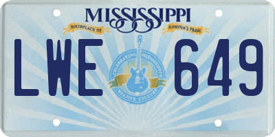 MS license plate LWE649